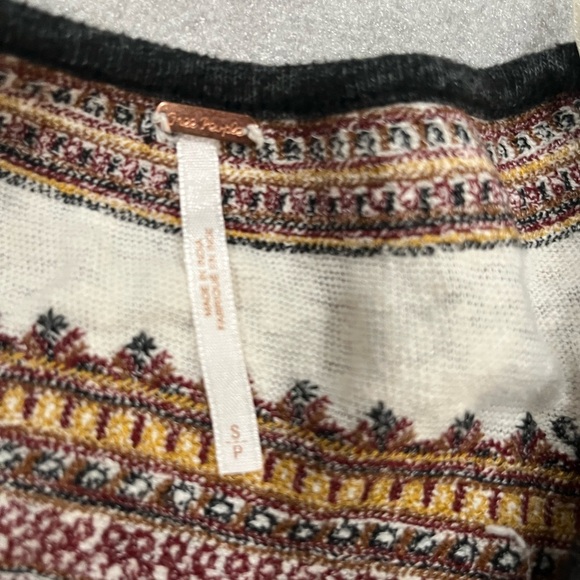 [S]Free People Blouse Snow Kisses with Embroidery Boho White Black Eyelets - Picture 11 of 12